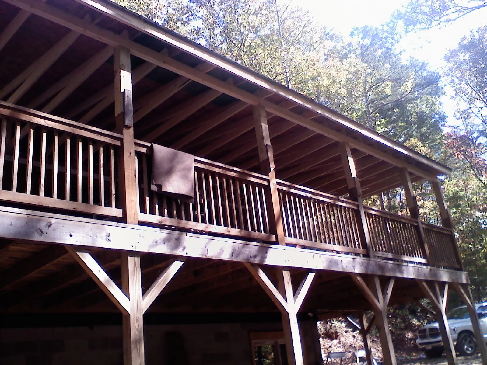 Timber framing under a new elevated porch and deck — Roof Leak Repair in Clairton by Roofing Brothers